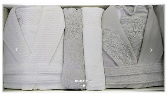 PUPİLLA AİLE BORNOZ SETİ BAMBU VANETTA YEŞİL - EKRU