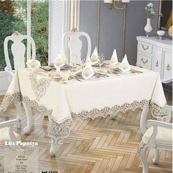 TURKISH RUNNER TABLE SET DAISY MINK
