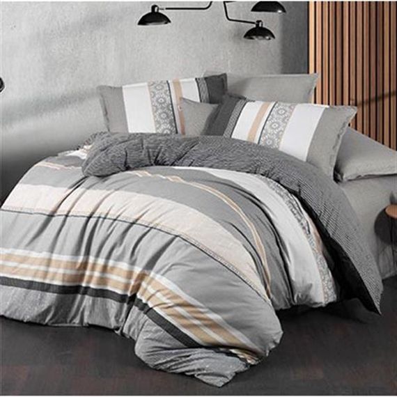 Комплект постельного белья SAREV RANFORCE для двуспальной кровати, цвет антрацит, коллекция BAZAAR PRIMOS