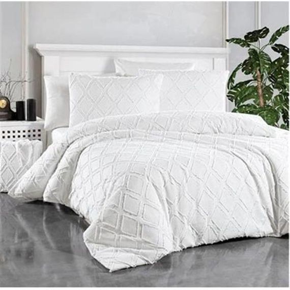 Двуспальный комплект постельного белья Nazik Home Arwen кремовый - фото 1