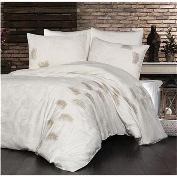 Nazik Home Double Duvet Cover Set Belissa Cream Gray - photo 4