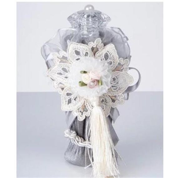 Набор из 5 предметов: красивый серый корзина для полотенец, мыло, бутылка и лаванда в подарочной упаковке - фото 2