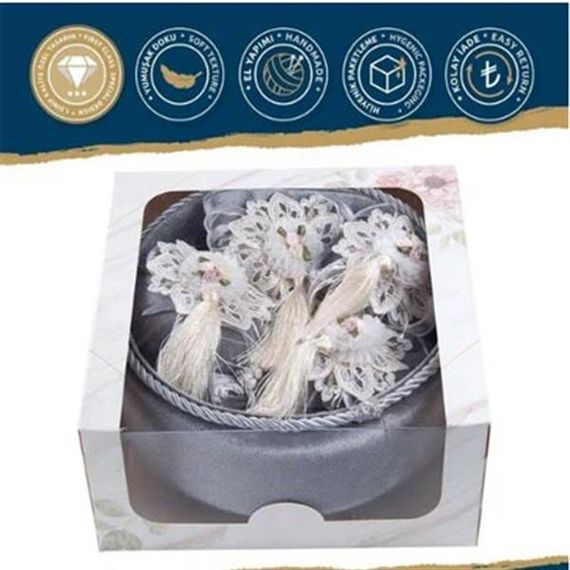 Набор из 5 предметов: красивый серый корзина для полотенец, мыло, бутылка и лаванда в подарочной упаковке - фото 5