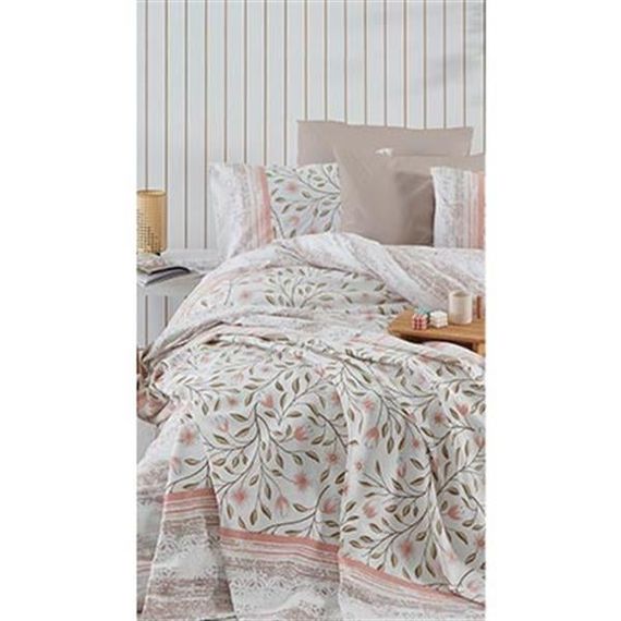 Постельное покрывало Cotton Life Fiesta в розовом цвете для двуспальной кровати с печатью