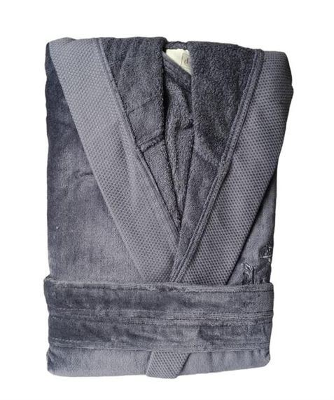 Pupilla Velvet Hooded Bathrobe Monaco Purple Large