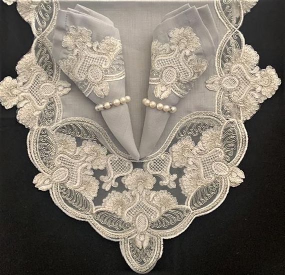 Turkisi Runner Table Set Carnation Gray