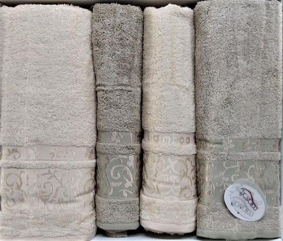 Комплект рушників для обличчя та рук Pupilla Hamam Diamond Персиково-Кавовий