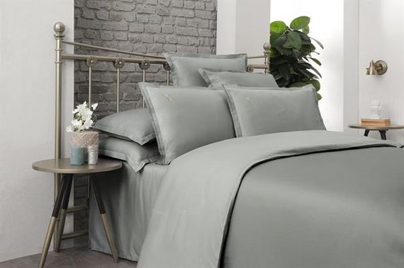 Sarev Satin Double Duvet Cover Set Armurlu Olive K.Gray