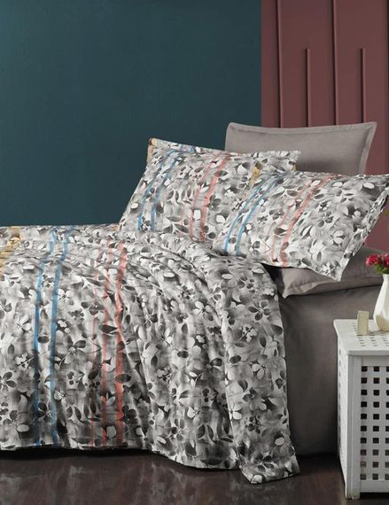 Sarev Ranforce Single Duvet Cover Set Bazaar Flodya Beige