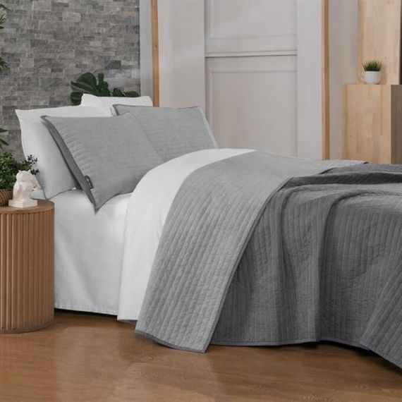 Ексклюзивна двоспальна ковдра Brian сірого кольору від Sarev - фото 2