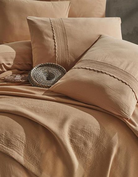 Подушка "Доброї ночі Стамбул" двоспальний набір покривал з флісу, жовта гірчиця