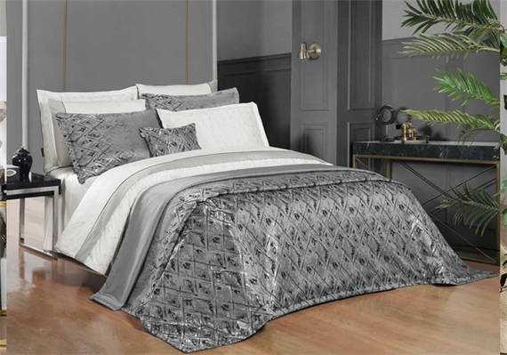 Sarev Yatak Örtülü Nevresim Takımı Legolas Gri