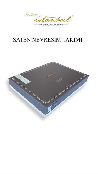 Комплект постільної білизни "İyi Geceler İstanbul" з бавовняного сатину для двоспального ліжка Kylie, колір блакитний - фото 4