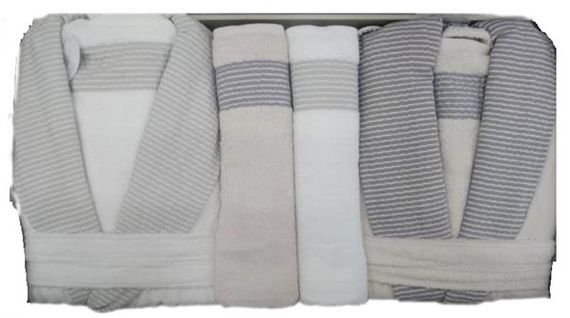 Pupilla Bambu Aile Bornoz Seti 6 Parça Heaven Pudra-Ekru