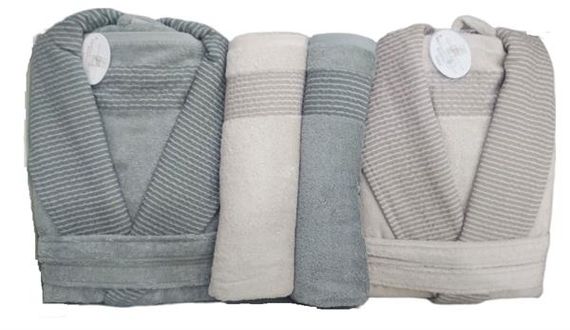 Комплект рушників Pupilla Bambu для сім'ї 6 частин Heaven Пудрово-сірий