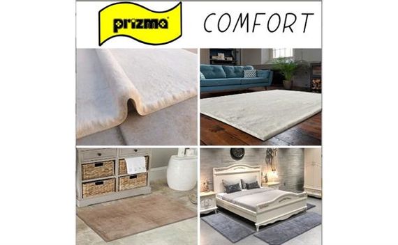 Килимок для ванної Prizma 150x200 Comfort кремового кольору - фото 3