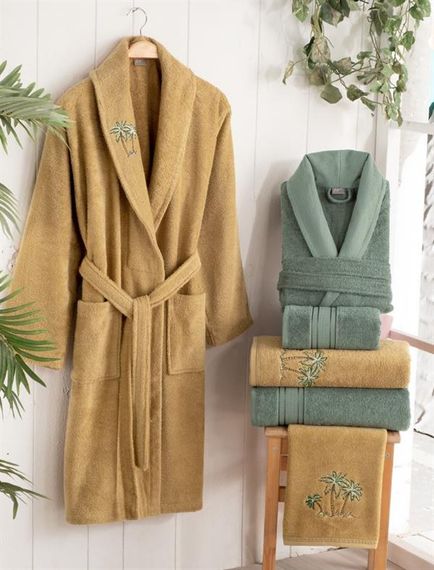 Sarev Aile Bornoz Seti Bazaar Tiya Hardal-Yeşil