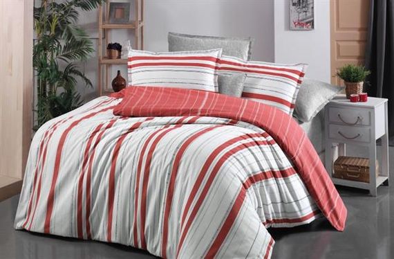 طقم غطاء لحاف مزدوج ساريف رانفورس بازار دوزي أحمر