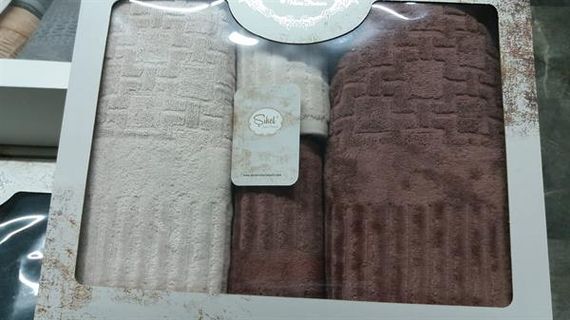 Набор полотенец для ванной Şıkel Piano Экрю-Розовый, 4 предмета, ✔️ 2 большие и 2 маленькие полотенца ✔️ мягкие и впитывающие, в упаковке