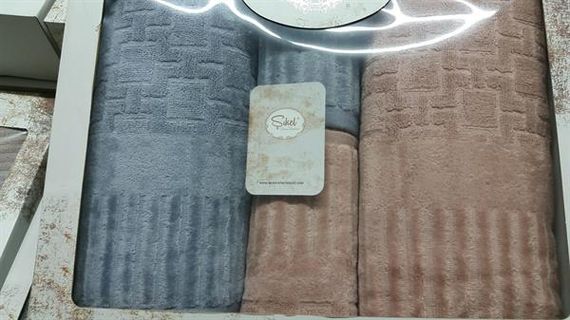 Şıkel Hammam Set Piano Salmon-Light Gray