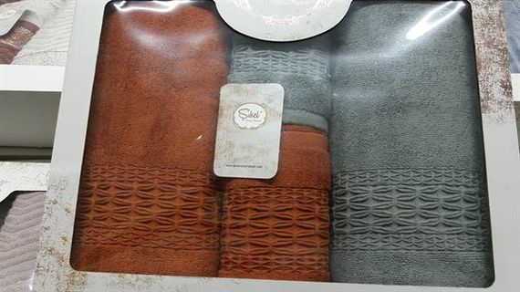 Набор полотенец для ванной Şıkel Imperial Кермет-Антрацит, 4 шт, из пеньевой хлопка, мягкие и абсорбирующие