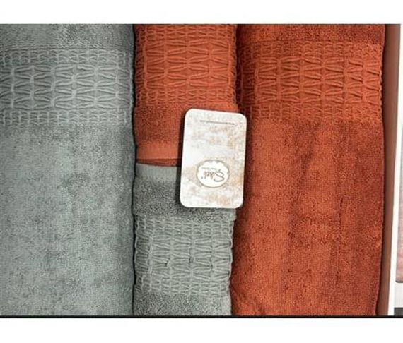 Набор полотенец для ванной Şıkel Imperial Кермет-Антрацит, 4 шт, из пеньевой хлопка, мягкие и абсорбирующие