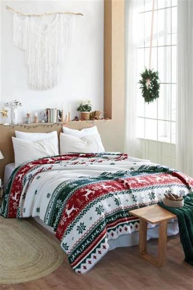 Плед для сну "Сніжний" зелений, 150 x 200 см, 60% бавовна, 40% акрил, односпальний - фото 2