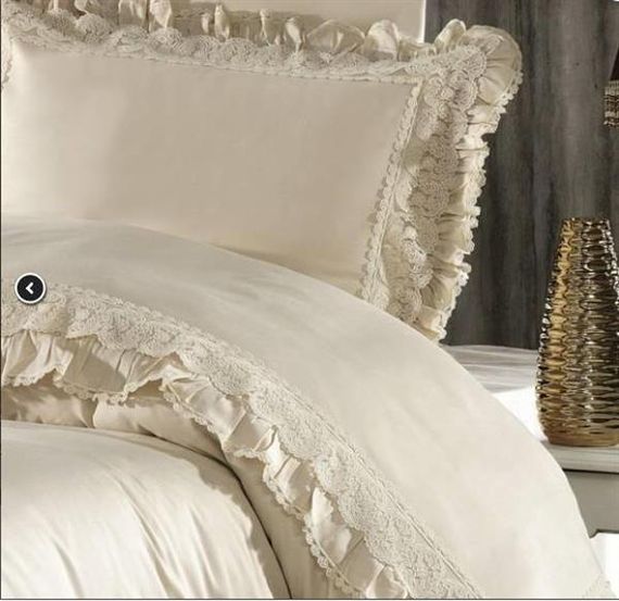 Nazik Home Cotton Satin Double Duvet Cover Set Helen Beige - photo 2