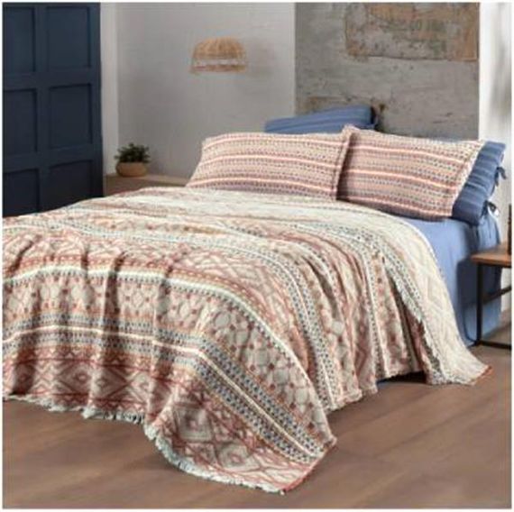 Постельное покрывало Sarev Exclusive Aramis Табак 260x250 см, 2 наволочки 50x70 см, декоративная подушка 30x40 см, высокое качество и комфорт - фото 2