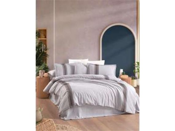 Şıkel Organic Pamuk Çift Kişilik Nevresim Takımı Riva Gri