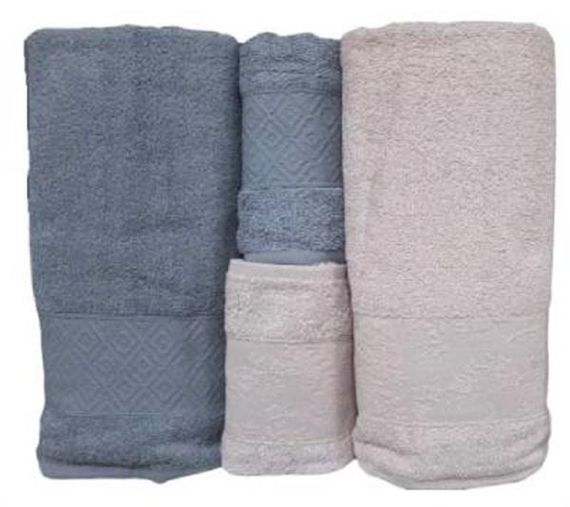 Şıkel Hamam Takımı Cotton Alvin Belinda Pudra-Gri