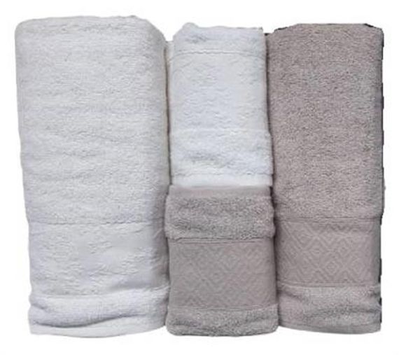 Комплект рушників Şıkel Hamam Cotton Alvin Belinda Екру-Беж, 4 частини, м'які та абсорбуючі, економічні, включає 2 банних і 2 рушники для рук