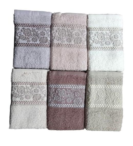 مجموعة من 6 مناشف صغيرة 30*50 سم مصنوعة من القطن في علبة PVC، اقتصادية وامتصاصية وناعمة