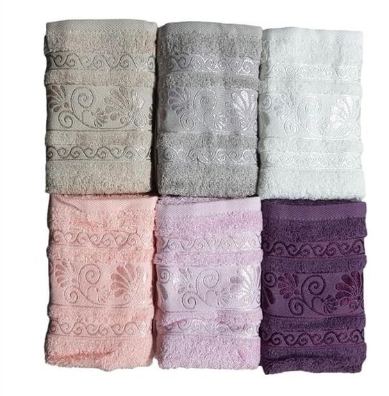 Набор мини-махровых полотенец Pupilla 6 шт 30*50 см ПВХ Кармен, мягкие и впитывающие, в подарочной упаковке