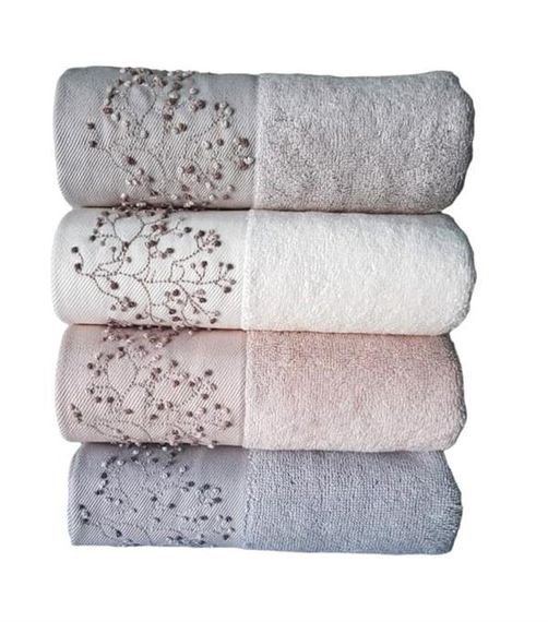 Комплект рушників Pupilla з 4 штук, махровий, вишивка, 50x90 см, висока поглинальність