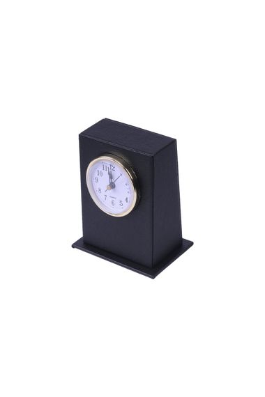 Leather Desktop Clock Black