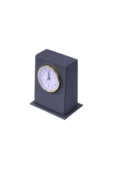 Leather Desktop Clock Gray