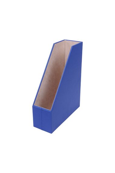 Leather Magazine Holder Blue