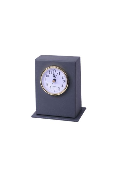 Leather Desktop Clock Gray