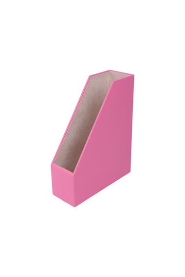 Leather Magazine Holder Pink