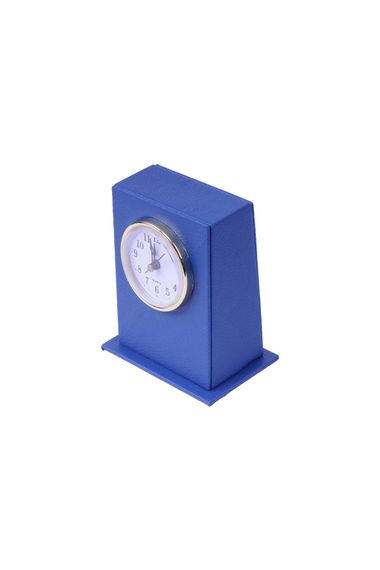 Leather Desktop Clock Blue