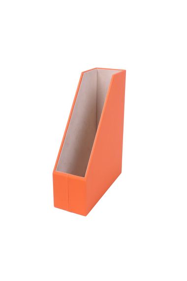 Leather Magazine Holder Orange