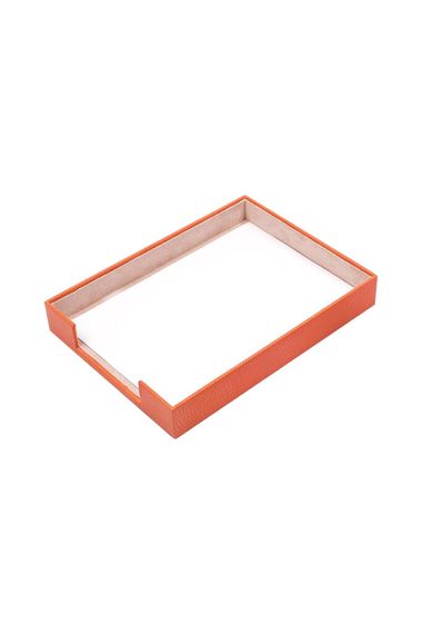 Leather Document Rack Orange