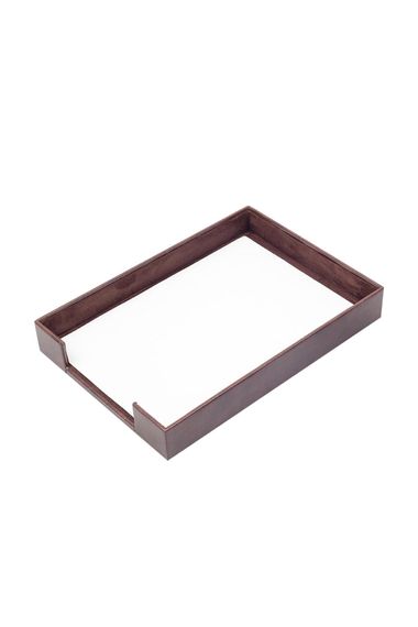 Leather Document Rack Brown