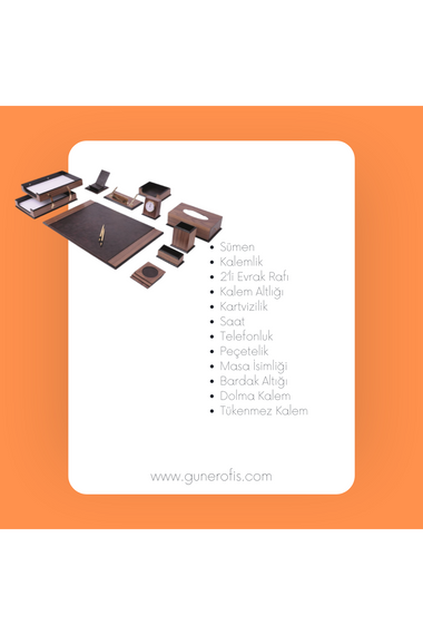 Комплект престижного столового приладдя з горіхового дерева, 14 предметів