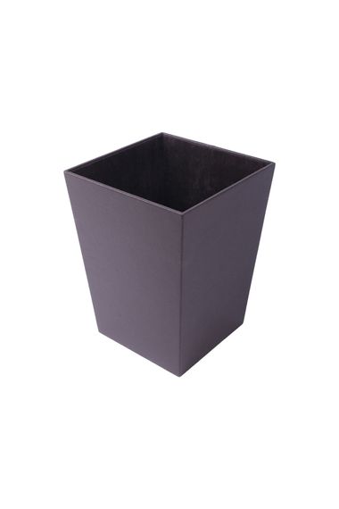 Leather Trash Can Brown
