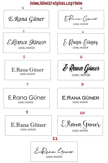 Leather Tabletop Nameplate Orange