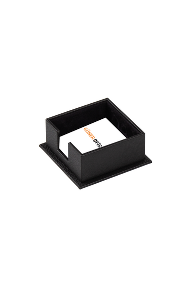 Leather 3 Piece Desktop Set Black Single Document Shelf, Pen Holder and Note Holder - photo 4