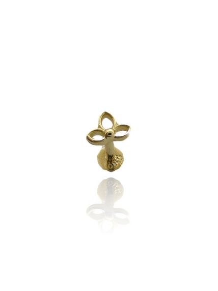 Серьга «Цветок лотоса» из 14-каратного золота на козелке