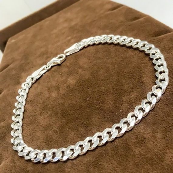 Gurmet 5 mm Classic Silver Chain Men's Bracelet